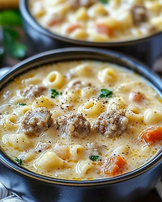 Creamy Parmesan Italian Sausage Ditalini Soup